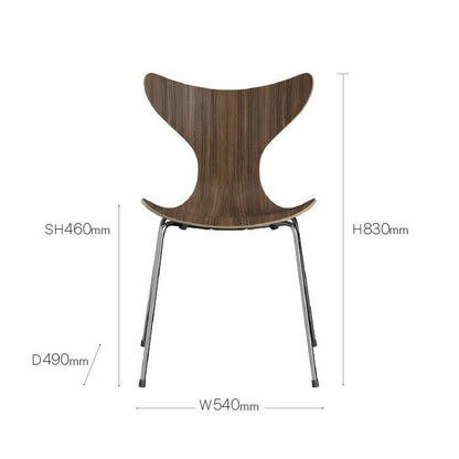 FRITZ HANSEN（フリッツハンセン）/LILY（リリー）/ダイニングチェア/ウォルナット/ナチュラルウッド/クローム脚/Model 3108 【納期】ご注文後確認