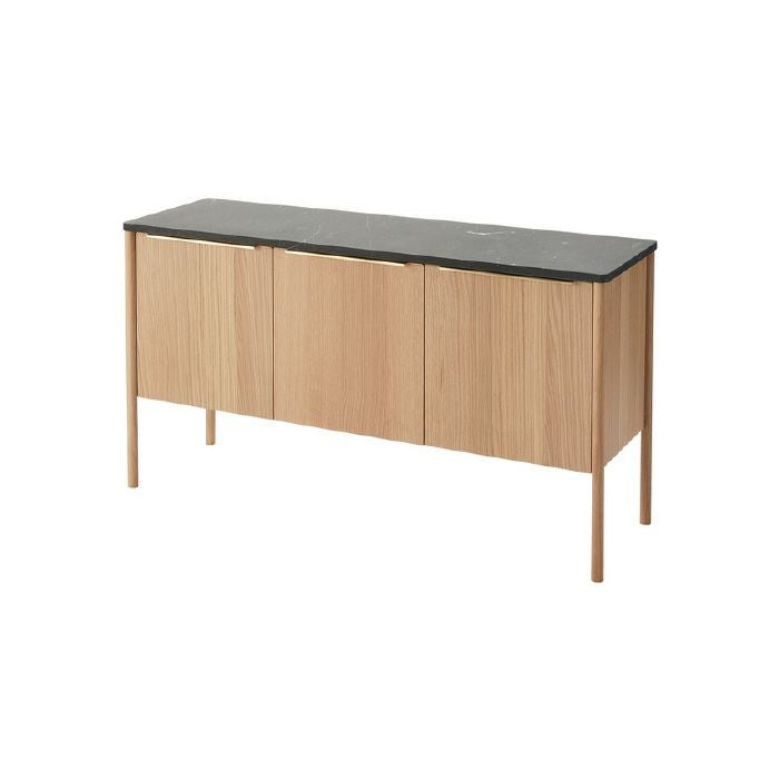 SKAGERAK（スカゲラック）/Jut Cabinet（ジュット キャビネット）/大理石（ブラック）/オーク材/オイル仕上げ/収納 【納期】ご注文後確認