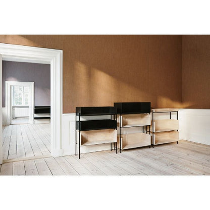 SKAGERAK（スカゲラック）/Vivlio Shelf（ビブリオ シェルフ）/モジュール シェルフ/木製棚/Large/オーク（ブラック） 【納期】ご注文後確認