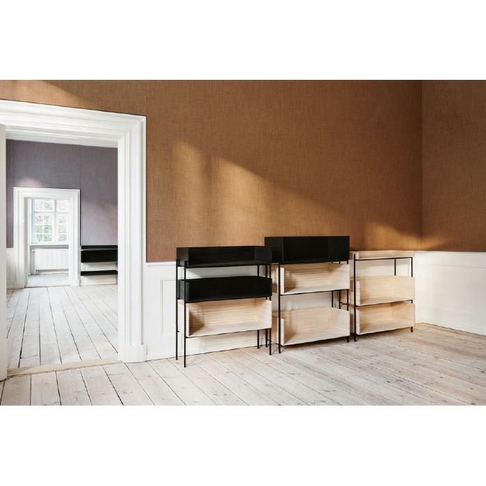 SKAGERAK（スカゲラック）/Vivlio Shelf（ビブリオ シェルフ）/モジュール シェルフ/木製棚/Small/オーク（ブラック） 【納期】ご注文後確認