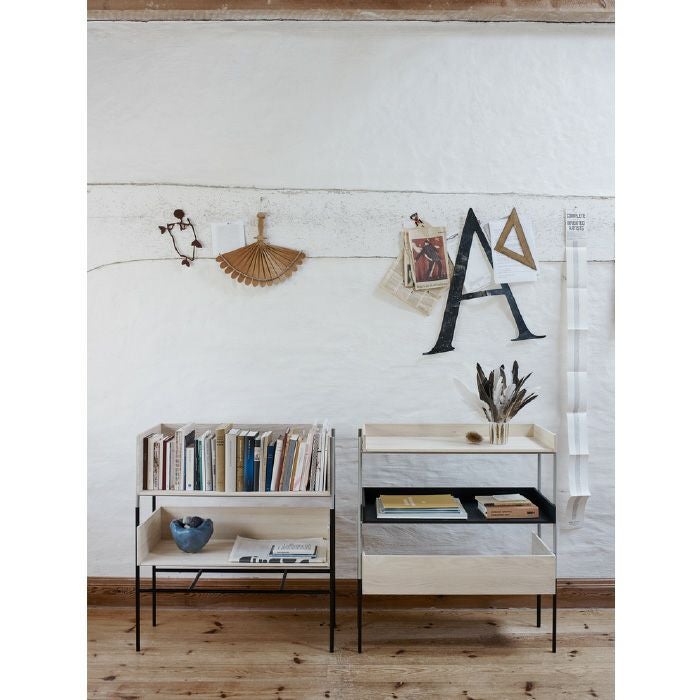 SKAGERAK（スカゲラック）/Vivlio Shelf（ビブリオ シェルフ）/モジュール シェルフ/木製棚/Small/オーク（ブラック） 【納期】ご注文後確認