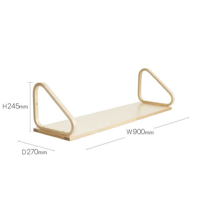 Artek（アルテック）/112B/WALL SHELF（ウォールシェルフ）/バーチ材/ナチュラルラッカー塗装仕上げ/W90×D25cm/壁付け棚 【納期】約3～4週間（メーカー欠品時を除く）