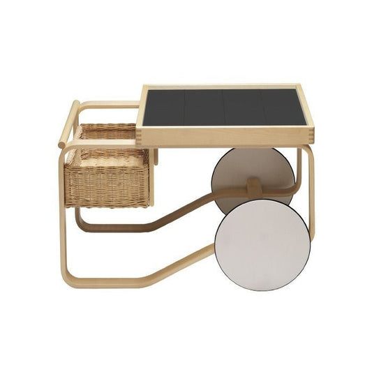 Artek（アルテック）/Tea Trolley 900（ティートロリー 900）/バーチ材/ナチュラルラッカー仕上げ/セラミックタイル ブラック【納期】ご注文後確認