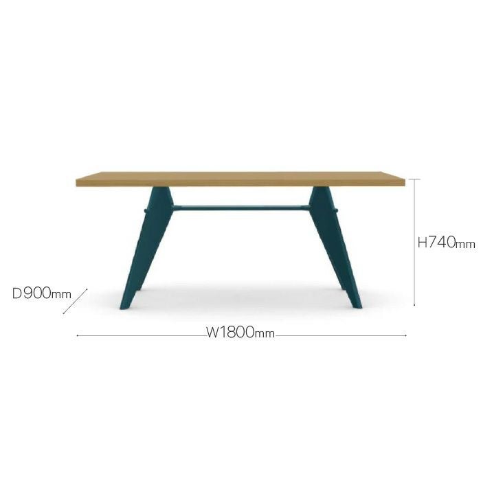 Vitra（ヴィトラ）/EM Table（EM テーブル）/ダイニングテーブル/ナチュラルオーク/ラッカー仕上げ/ブルーディナスティ/W180×D90cm【納期】2～3週間（メーカー欠品時除く）【納期】ご注文後確認