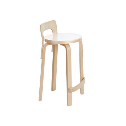 Artek/K65/ハイチェア/バーチ材/ナチュラルラッカー仕上げ/ホワイトラミネート 【納期】約3～4週間（メーカー欠品時を除く）