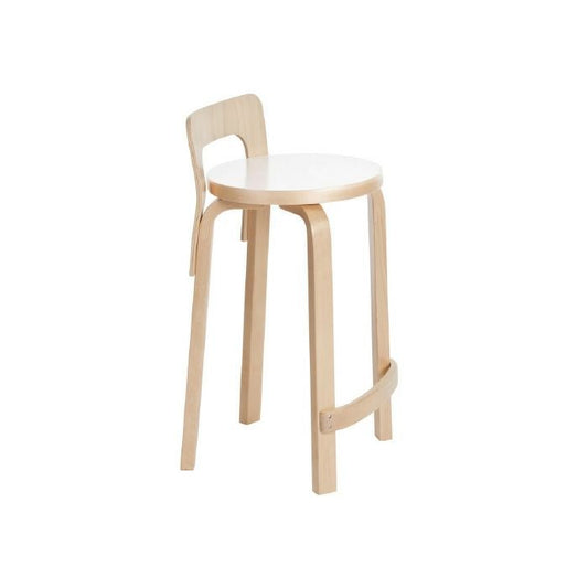 Artek/K65/ハイチェア/バーチ材/ナチュラルラッカー仕上げ/ホワイトラミネート 【納期】約3～4週間（メーカー欠品時を除く）