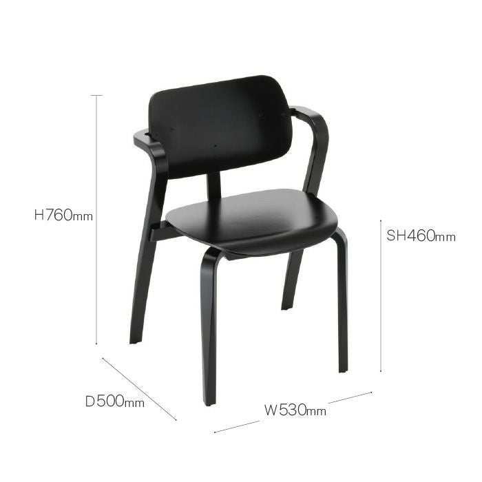 Artek/Aslak Chair/アスラックチェア/ブラック/ラッカー仕上げ 【納期】約3～4週間（メーカー欠品時を除く）