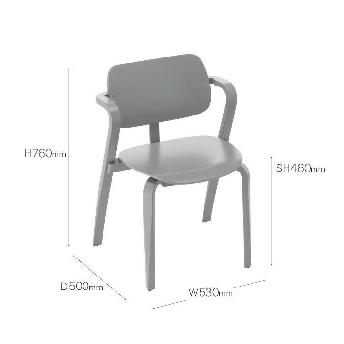 Artek/Aslak Chair/アスラックチェア/グレー/ラッカー仕上げ 【納期】約3～4週間（メーカー欠品時を除く）
