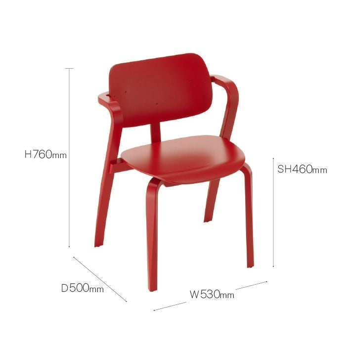 Artek/Aslak Chair/アスラックチェア/レッド/ラッカー仕上げ 【納期】約3～4週間（メーカー欠品時を除く）