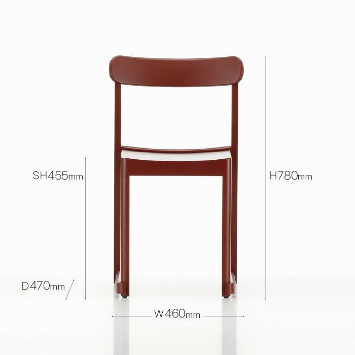 Artek/ATELIER CHAIR/アトリエチェア/ビーチ材/ダークレッド/ラッカー仕上げ 【納期】約3～4週間（メーカー欠品時を除く）