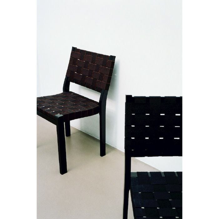 Artek/CHAIR 611/チェア611/本体：バーチ材 背座：リネン/ナチュラルラッカー仕上げ/ブラック 【納期】約3～4週間（メーカー欠品時を除く）
