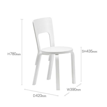 Artek/CHAIR 66/チェア66/バーチ材/ナチュラルラッカー仕上げ/ホワイトラッカー 【納期】約3～4週間（メーカー欠品時を除く）