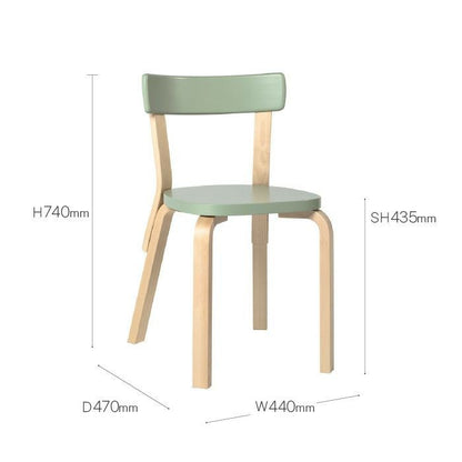 Artek/CHAIR 66/チェア66/バーチ材/ナチュラルラッカー仕上げ/グリーンラッカー 【納期】約3～4週間（メーカー欠品時を除く）