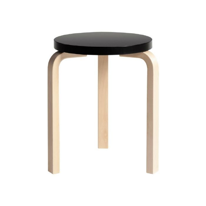 Artek/STOOL 60/スツール60/バーチ材/ナチュラルラッカー仕上げ/ブラックラッカー 【納期】約3～4週間（メーカー欠品時を除く）