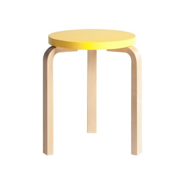 Artek/STOOL 60/スツール60/バーチ材/ナチュラルラッカー仕上げ/イエローラッカー 【納期】約3～4週間（メーカー欠品時を除く）