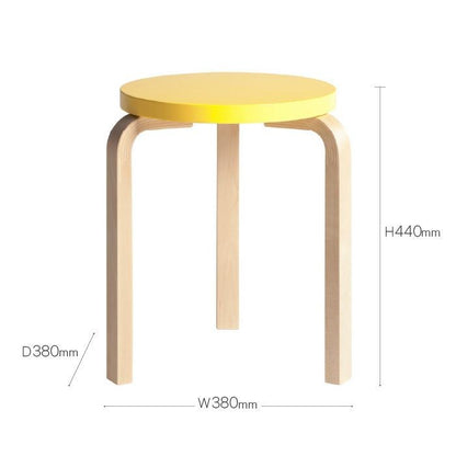 Artek/STOOL 60/スツール60/バーチ材/ナチュラルラッカー仕上げ/イエローラッカー 【納期】約3～4週間（メーカー欠品時を除く）