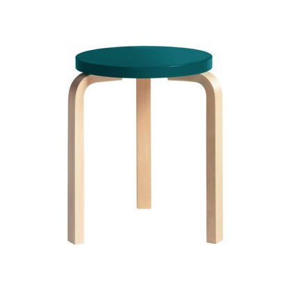 Artek/STOOL 60/スツール60/バーチ材/ナチュラルラッカー仕上げ/ペトロールラッカー 【納期】約3～4週間（メーカー欠品時を除く）