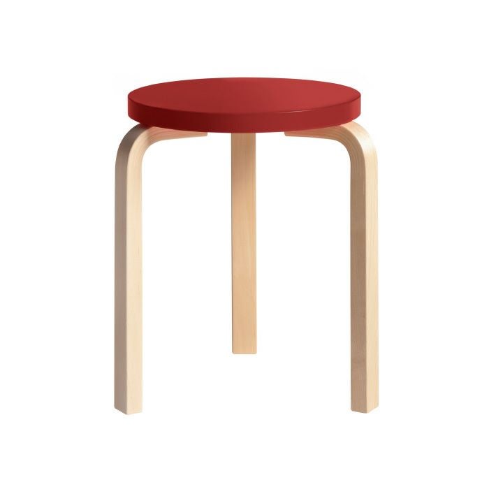 Artek/STOOL 60/スツール60/バーチ材/ナチュラルラッカー仕上げ/レッドラッカー 【納期】約3～4週間（メーカー欠品時を除く）