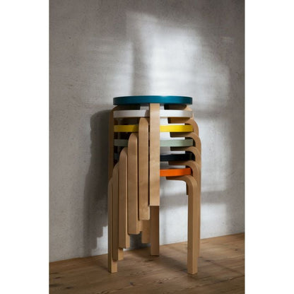 Artek/STOOL 60/スツール60/バーチ材/ナチュラルラッカー仕上げ/ブルーラッカー 【納期】約3～4週間（メーカー欠品時を除く）