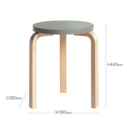 Artek/STOOL 60/スツール60/バーチ材/ナチュラルラッカー仕上げ/グレーラッカー