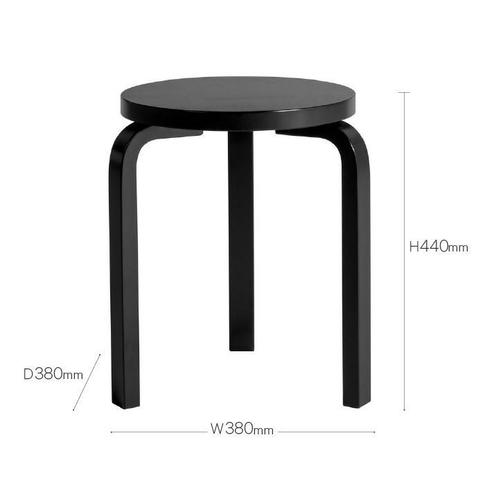 Artek/STOOL 60/スツール60/バーチ材/ブラックラッカー仕上げ 【納期】約3～4週間（メーカー欠品時を除く）