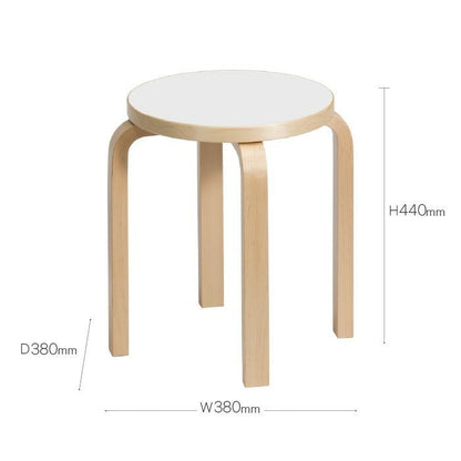 Artek/STOOL E60/スツールE60/バーチ材/ナチュラルラッカー仕上げ/ホワイトラミネート 【納期】約3～4週間（メーカー欠品時を除く）
