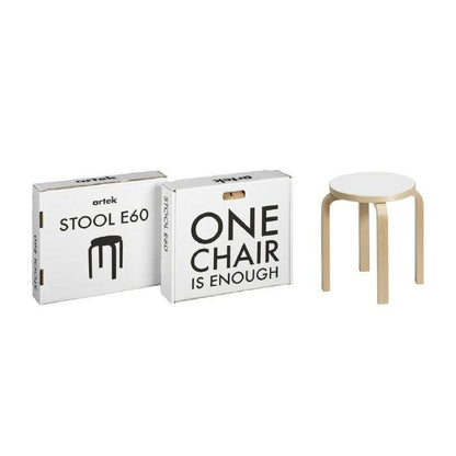 Artek/STOOL E60/スツールE60/バーチ材/ナチュラルラッカー仕上げ/ホワイトラミネート 【納期】約3～4週間（メーカー欠品時を除く）