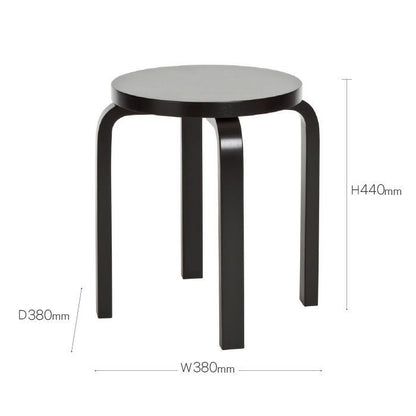 Artek/STOOL E60/スツールE60/バーチ材/ナチュラルラッカー仕上げ/ブラックラッカー 【納期】約3～4週間（メーカー欠品時を除く）