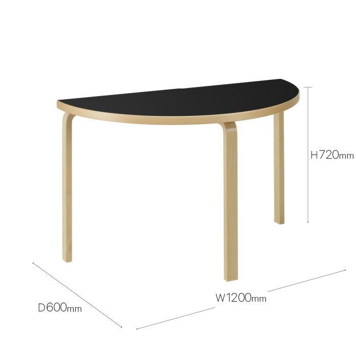 Artek/95 TABLE/95テーブル/バーチ材/ナチュラルラッカー仕上げ/ブラックリノリウム 【納期】約3～4週間（メーカー欠品時を除く）