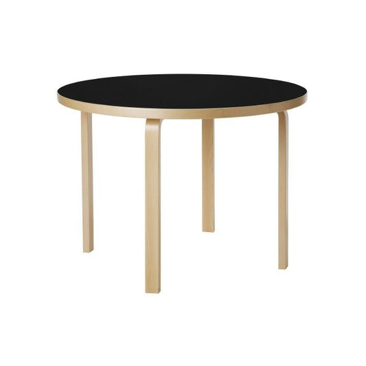 Artek（アルテック）/90A TABLE/90Aテーブル/バーチ材/ナチュラルラッカー仕上げ/ブラックリノリウム【納期】2～3週間（メーカー欠品時除く）【納期】ご注文後確認