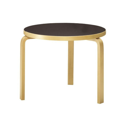 Artek/90B TABLE/90Bテーブル/バーチ材/ナチュラルラッカー仕上げ/ブラックリノリウム 【納期】約3～4週間（メーカー欠品時を除く）