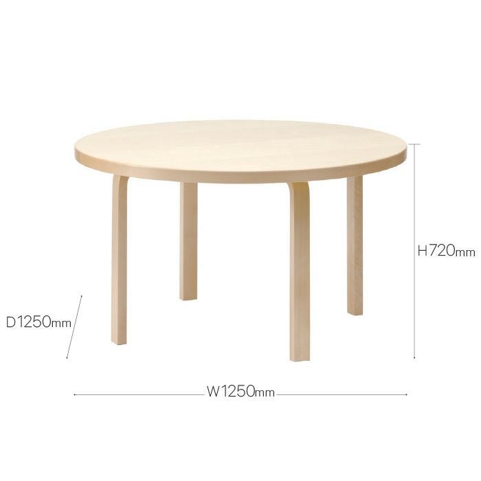 Artek/91 TABLE/91テーブル/バーチ材/ナチュラルラッカー仕上げ 【納期】約3～4週間（メーカー欠品時を除く）