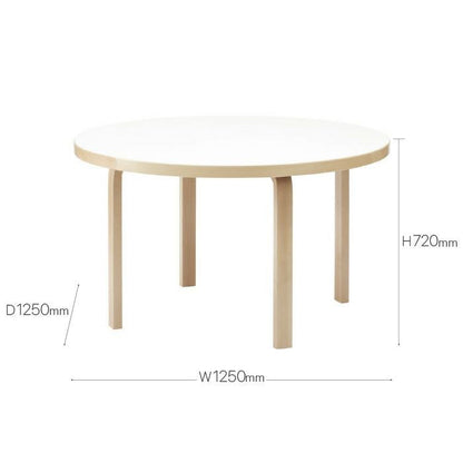 Artek/91 TABLE/91テーブル/バーチ材/ナチュラルラッカー仕上げ/ホワイトラミネート 【納期】約3～4週間（メーカー欠品時を除く）