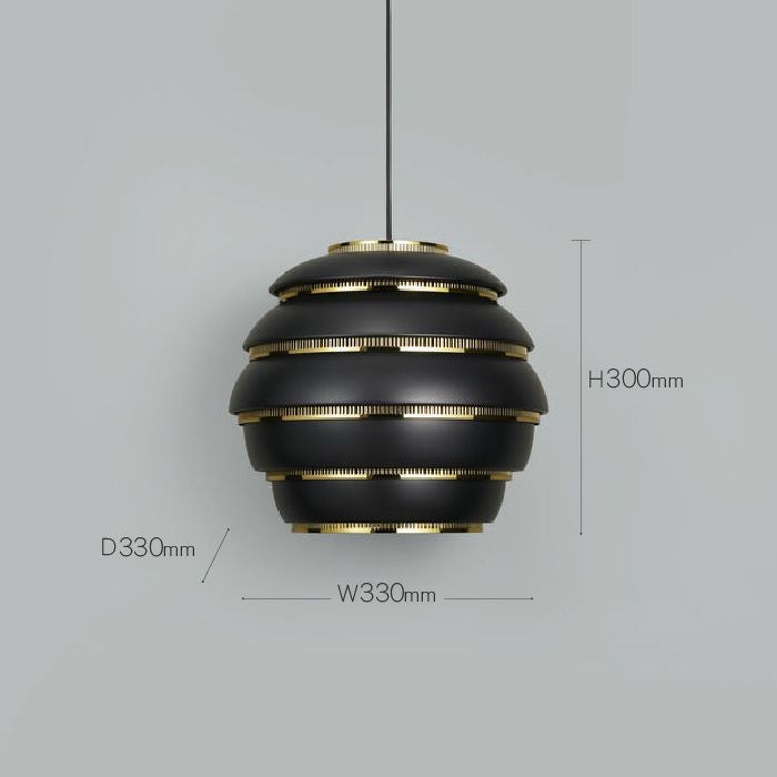 Artek/A331 Pendant Lamp “Beehive“ /A331 ペンダント ビーハイブ/アルミニウム/ブラック塗装/ブラスメッキ 【納期】約3～4週間（メーカー欠品時を除く）