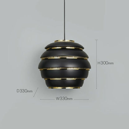 Artek/A331 Pendant Lamp “Beehive“ /A331 ペンダント ビーハイブ/アルミニウム/ブラック塗装/ブラスメッキ 【納期】約3～4週間（メーカー欠品時を除く）