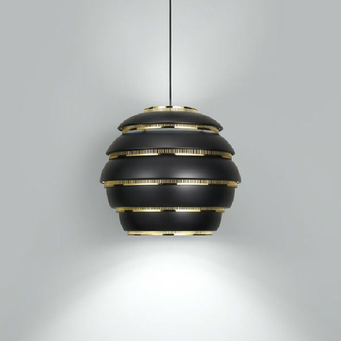 Artek/A331 Pendant Lamp “Beehive“ /A331 ペンダント ビーハイブ/アルミニウム/ブラック塗装/ブラスメッキ 【納期】約3～4週間（メーカー欠品時を除く）