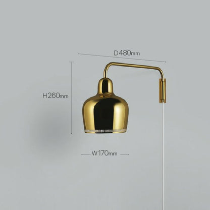 Artek/A330S Wall Lamp "Golden Bell"/A330S ウォールランプ ゴールデンベル/真鍮/クリア塗装 【納期】約3～4週間（メーカー欠品時を除く）