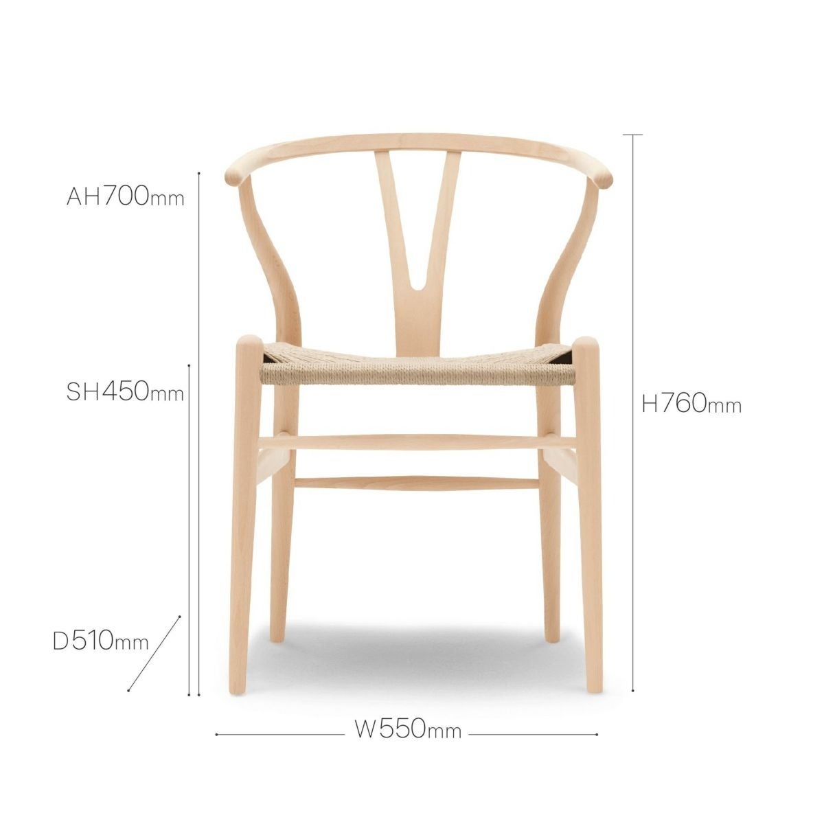 【カールハンセン別注Kvadratクッションプレゼント】CARL HANSEN & SON（カールハンセン&サン）/CH24/Yチェア（ワイチェア）/ビーチ材/ソープ仕上げ/ナチュラルペーパーコード 傷防止フェルト付