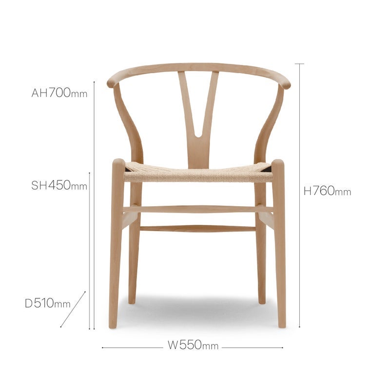 【カールハンセン別注Kvadratクッションプレゼント】CARL HANSEN & SON（カールハンセン&サン）/CH24/Yチェア（ワイチェア）/ビーチ材/オイル仕上げ/ナチュラルペーパーコード  傷防止フェルト付