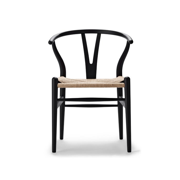 【カールハンセン別注Kvadratクッションプレゼント】CARL HANSEN & SON（カールハンセン&サン）/CH24/Yチェア（ワイチェア）/ビーチ材/SOFT BLACK/ナチュラルペーパーコード
