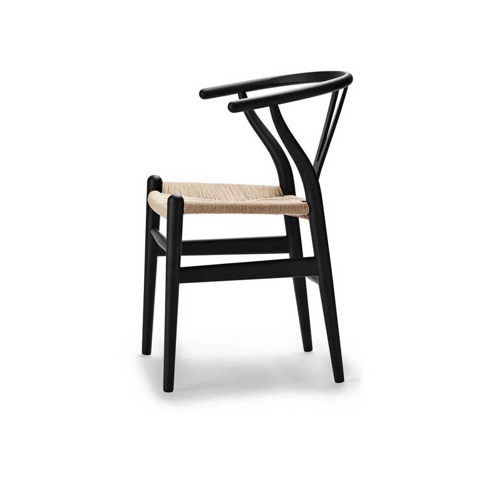 【カールハンセン別注Kvadratクッションプレゼント】CARL HANSEN & SON（カールハンセン&サン）/CH24/Yチェア（ワイチェア）/ビーチ材/SOFT BLACK/ナチュラルペーパーコード