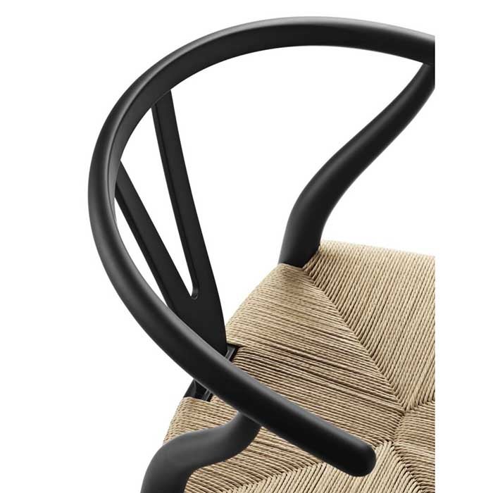【カールハンセン別注Kvadratクッションプレゼント】CARL HANSEN & SON（カールハンセン&サン）/CH24/Yチェア（ワイチェア）/ビーチ材/SOFT BLACK/ナチュラルペーパーコード