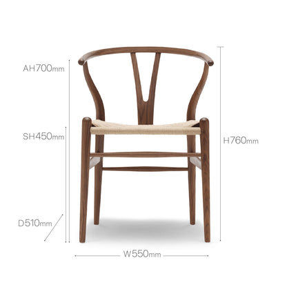 【カールハンセン別注Kvadratクッションプレゼント】CARL HANSEN & SON（カールハンセン&サン）/CH24/Yチェア（ワイチェア）/ウォールナット材/オイル仕上げ/ナチュラルペーパーコード 傷防止フェルト付