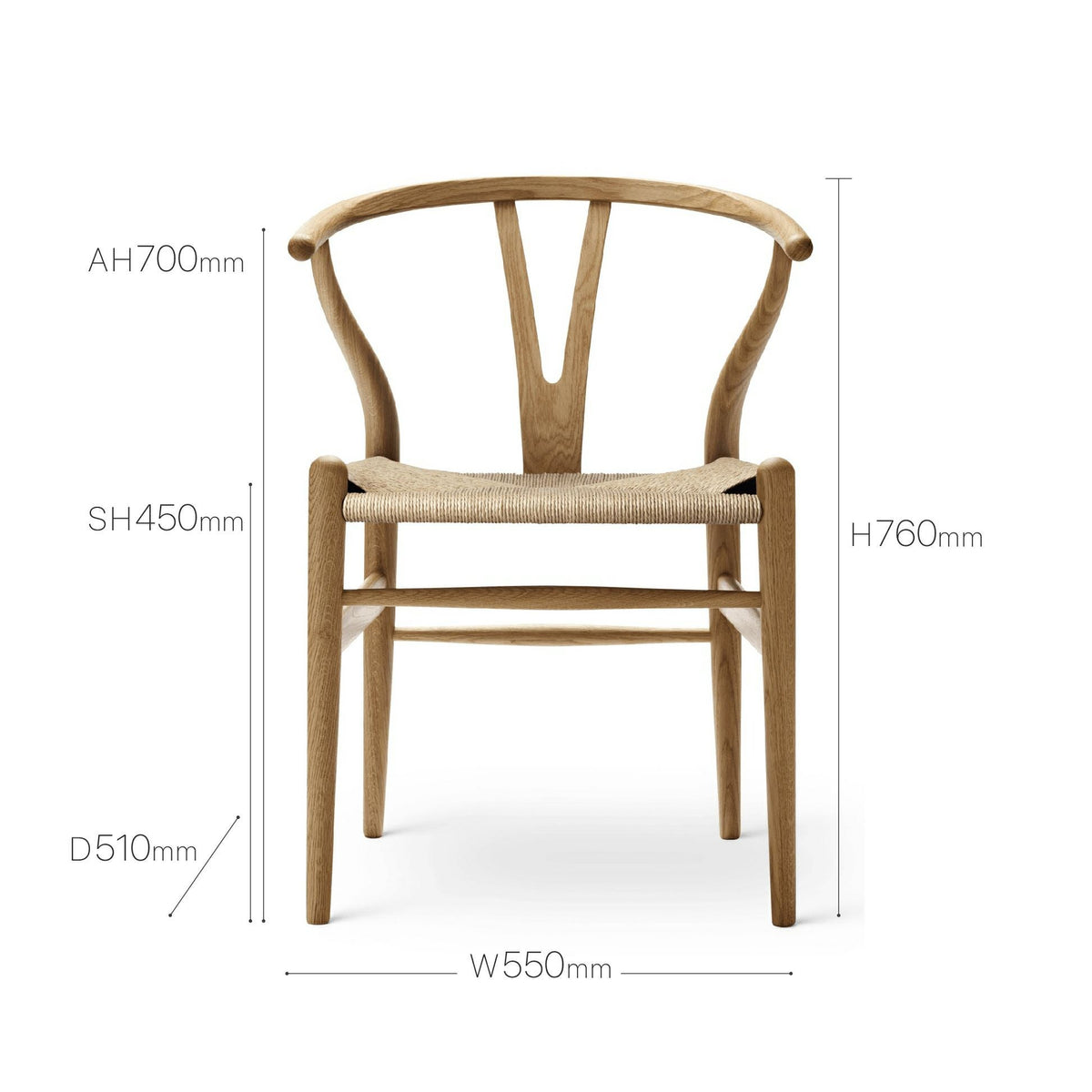 【カールハンセン別注Kvadratクッションプレゼント】CARL HANSEN & SON（カールハンセン&サン）/CH24/Yチェア（ワイチェア）/オーク材/オイル仕上げ/ナチュラルペーパーコード 傷防止フェルト付