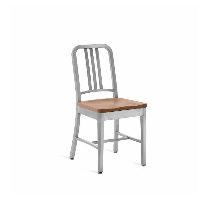 EMECO（エメコ）/エメコ・チェア/ネイビー1104 ウッドシート/ウォルナット材/SH460 【納期】ご注文後確認