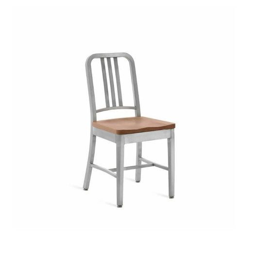 EMECO（エメコ）/エメコ・チェア/ネイビー1104 ウッドシート/ウォルナット材/SH460 【納期】ご注文後確認