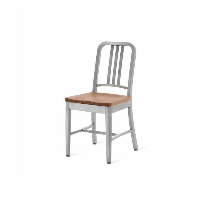 EMECO（エメコ）/エメコ・チェア/ネイビー1104 ウッドシート/ウォルナット材/SH460 【納期】ご注文後確認