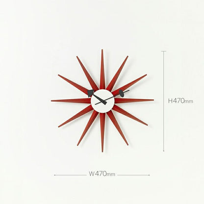 Vitra（ヴィトラ）/Wall Clocks/Sunburst Clock/ウォールクロック サンバースト クロック/レッド 【納期】約3～4週間（メーカー欠品時を除く）