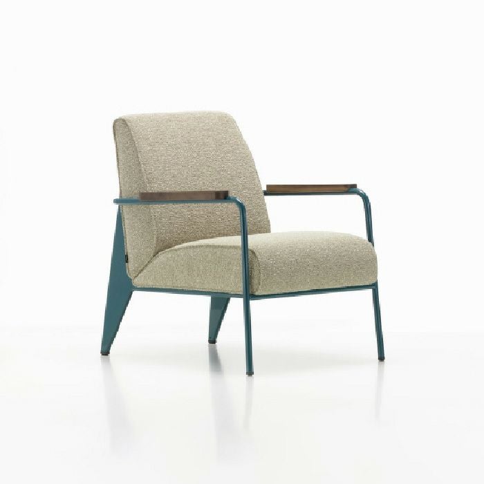 Vitra（ヴィトラ）/Fauteuil de Salon/フォトゥイユ ド サロン/張地：Nubia 04 バンブー/テラ/ベース：ブルーディナスティ/アームレスト：アメリカンウォルナット（オイル仕上げ）/カーペット用グライド 【納期】ご注文後確認