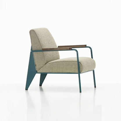 Vitra（ヴィトラ）/Fauteuil de Salon/フォトゥイユ ド サロン/張地：Nubia 04 バンブー/テラ/ベース：ブルーディナスティ/アームレスト：アメリカンウォルナット（オイル仕上げ）/カーペット用グライド 【納期】ご注文後確認